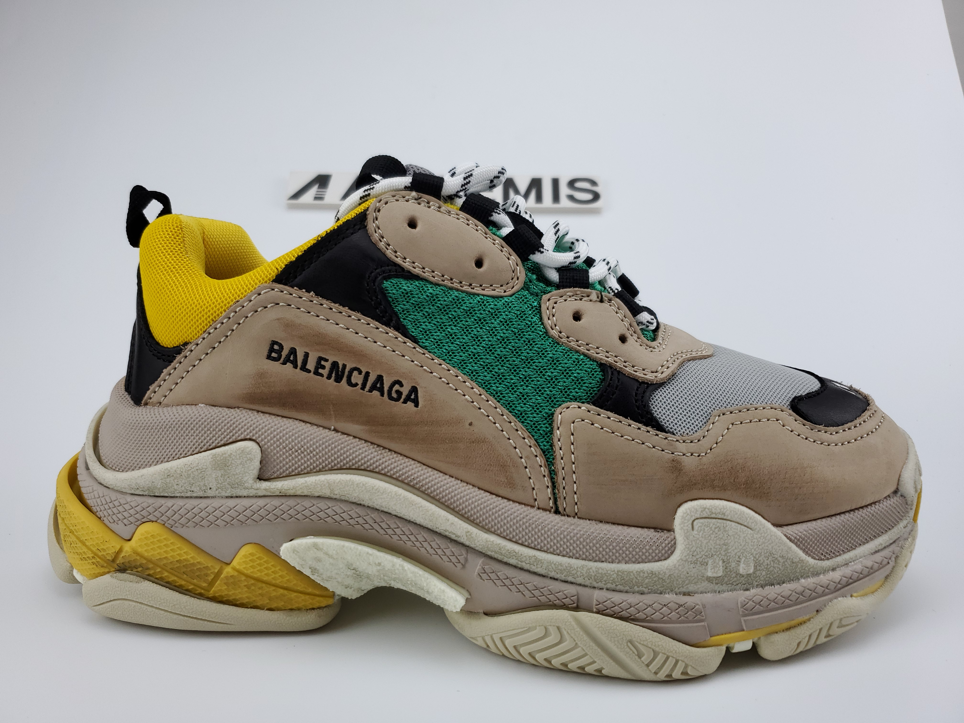 Balenciga Triple S Beige Green Yellow (2018 Reissue)