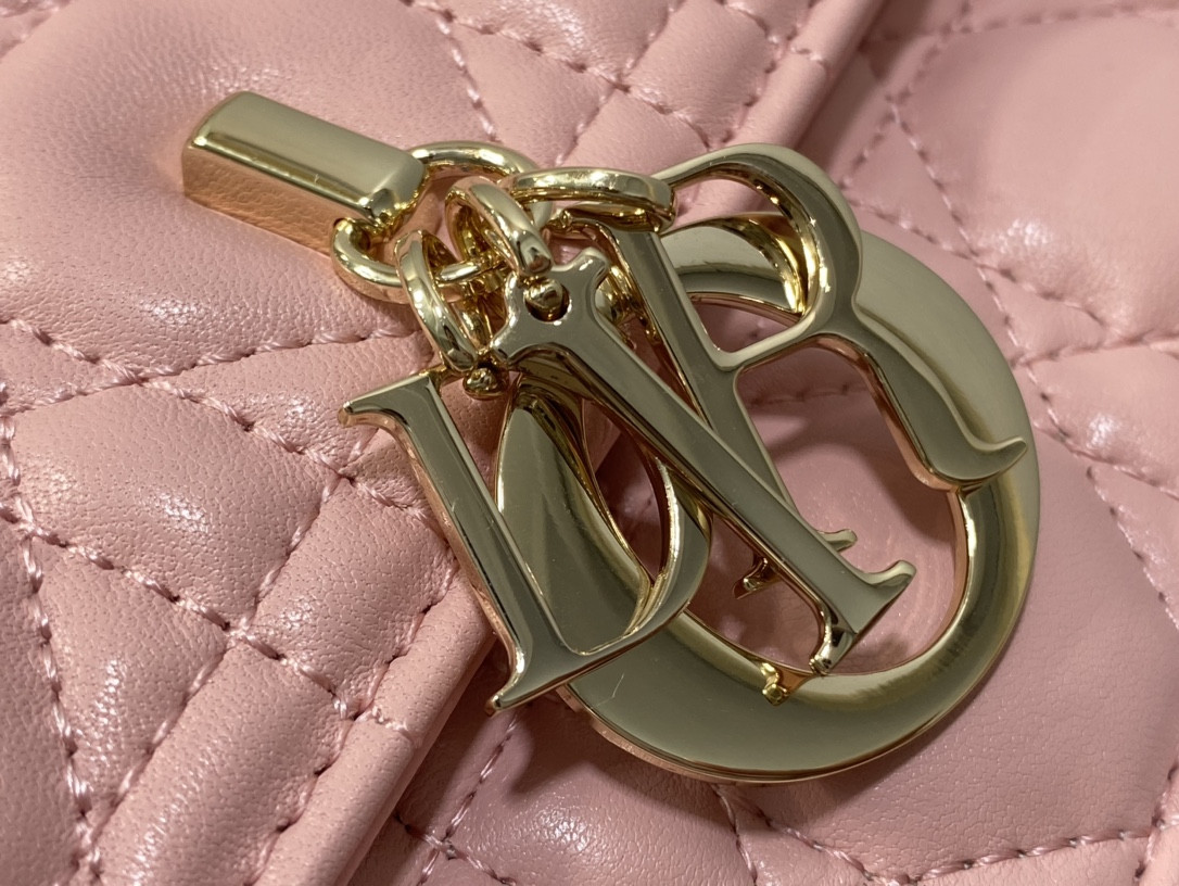 my D*or top handle bag melocoton pink 9.5 x 5.5 x 3 inches