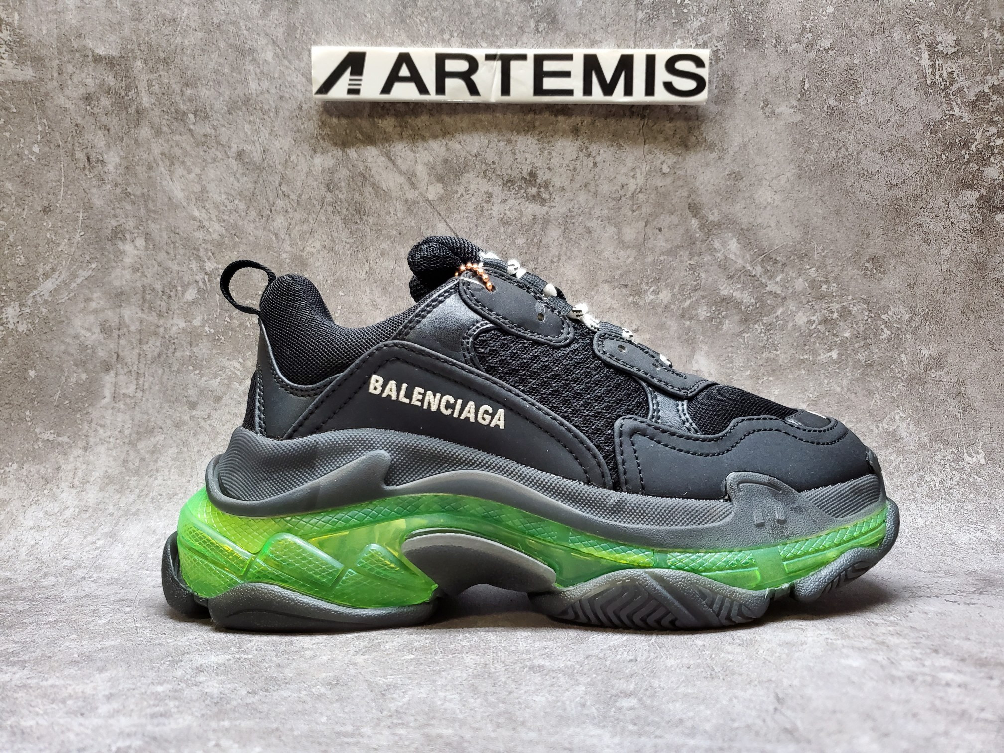 Balenciga Triple S Black Yellow Fluo