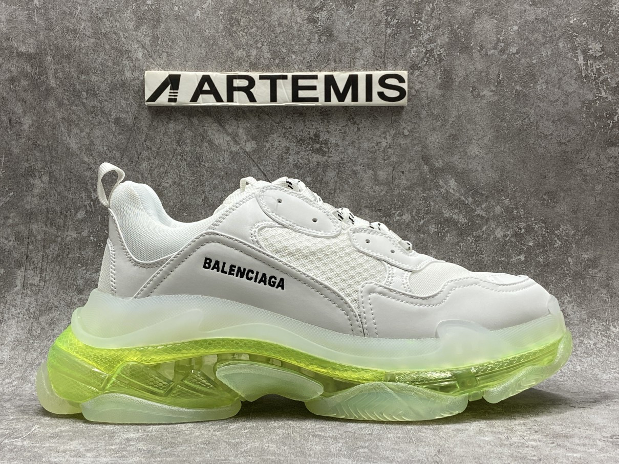 Balenciga Triple S White Green Clear Sole