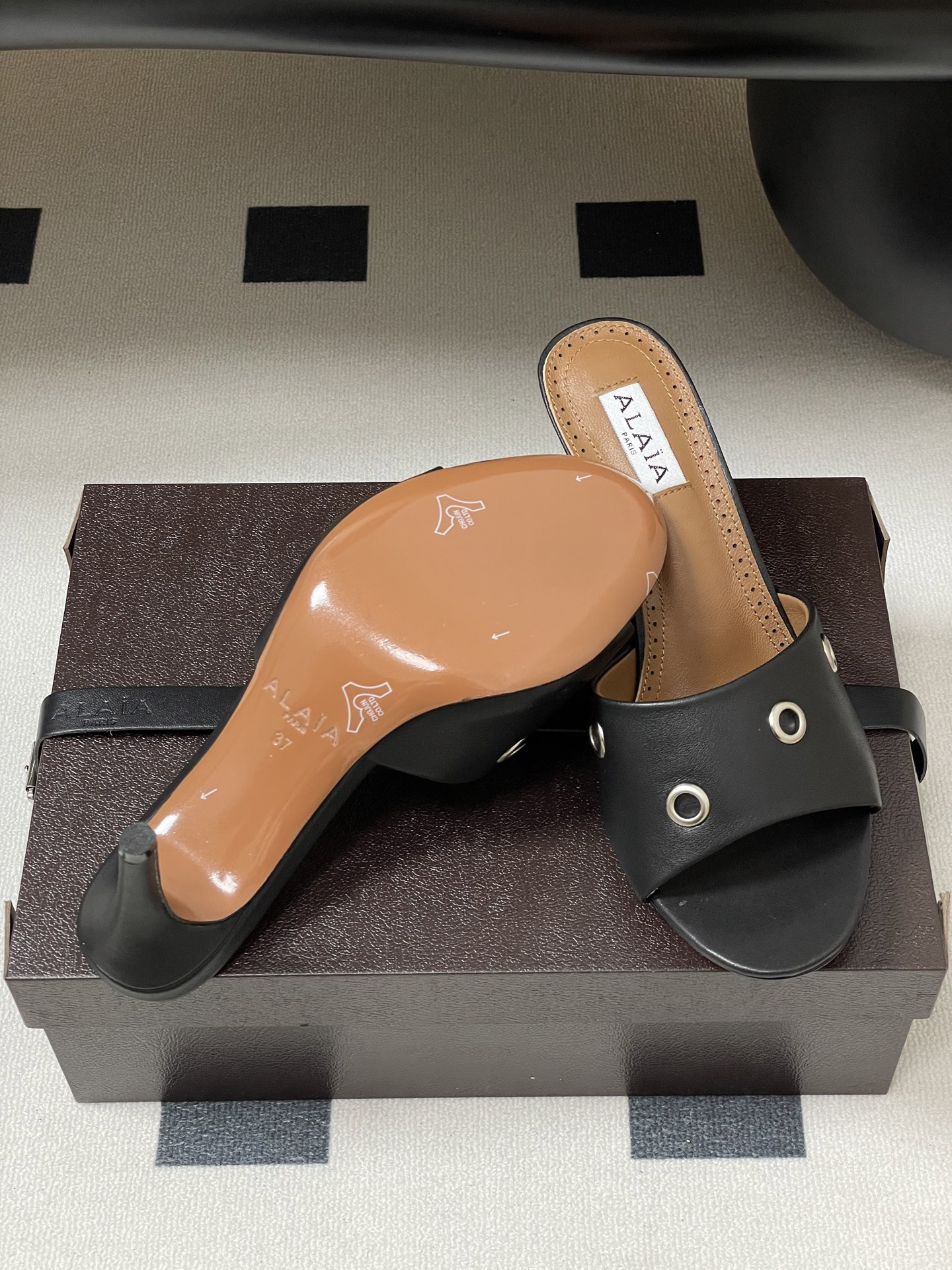 UA Alaia Ring Eyelets slippers 7cm Heel(Customized Size 7-10 days production time)